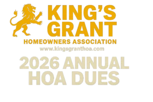King's Grant 2026 Annual HOA Dues Notice.
