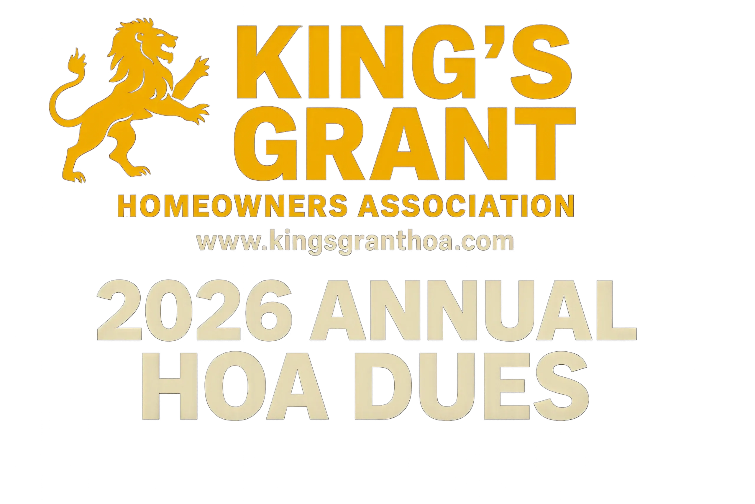 King's Grant 2026 Annual HOA Dues Notice.